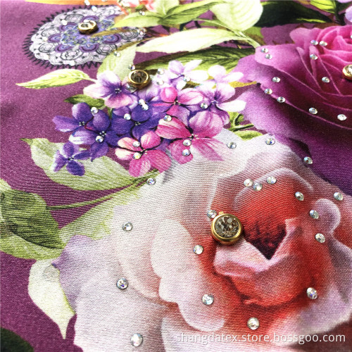 Rayon Ink Jet Digital Printed With Stone